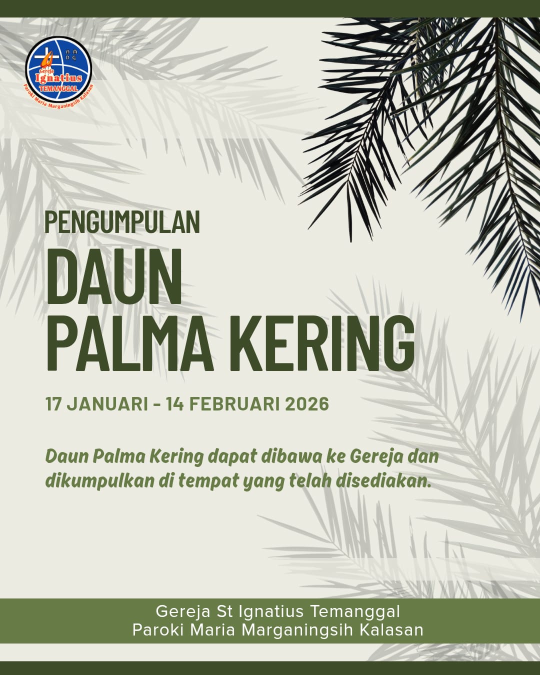 Pengumuman Pengumpulan Daun Palma Kering 🌿